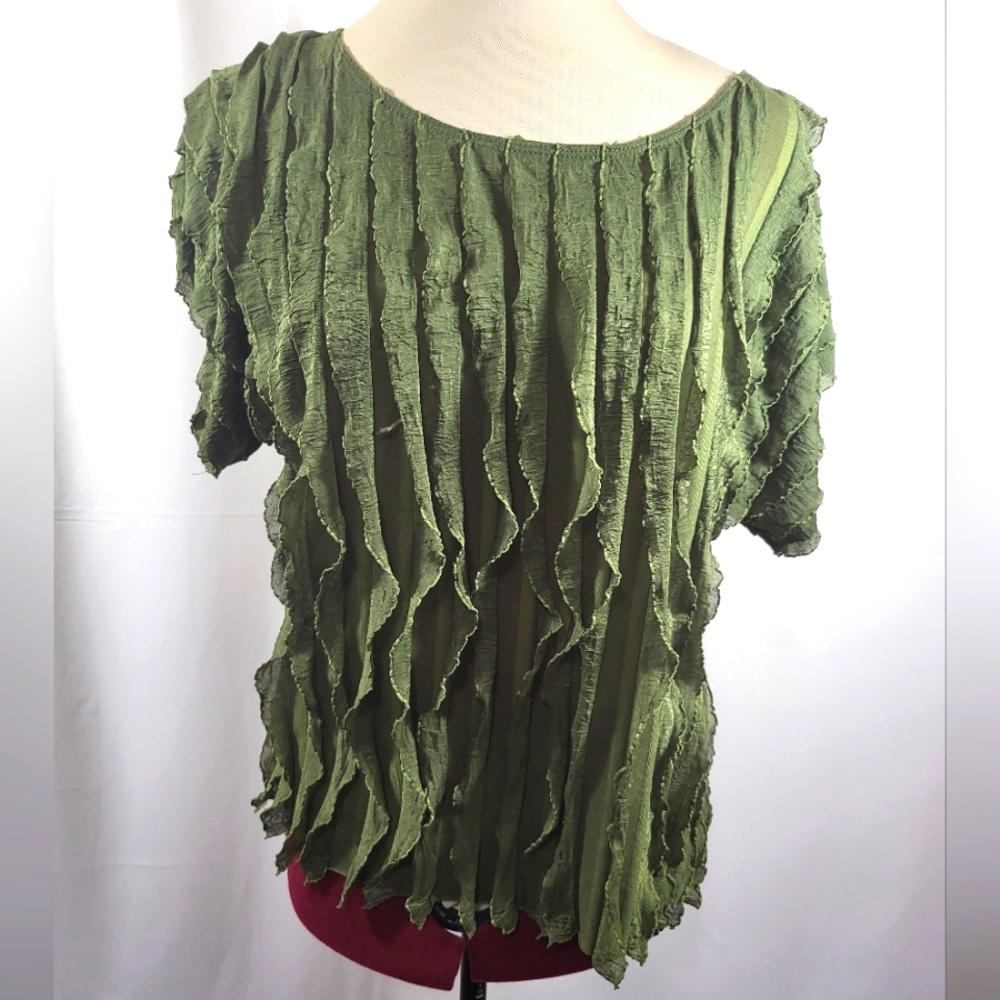 Sunny Leigh Olive Ruffle Tunic Top